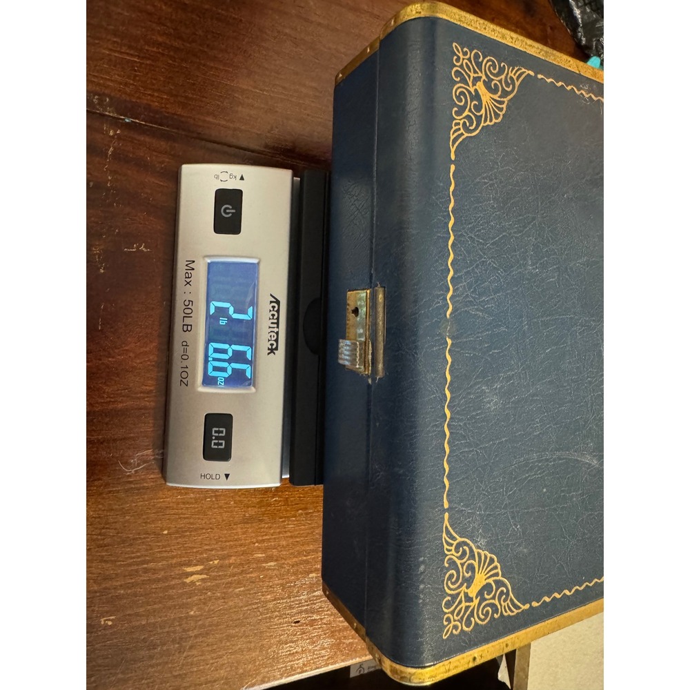 Vintage Farrington Jewelry Box Mid Century Blue Pink Velvet Two Tier 1950s 1960s - Picture 12 of 12